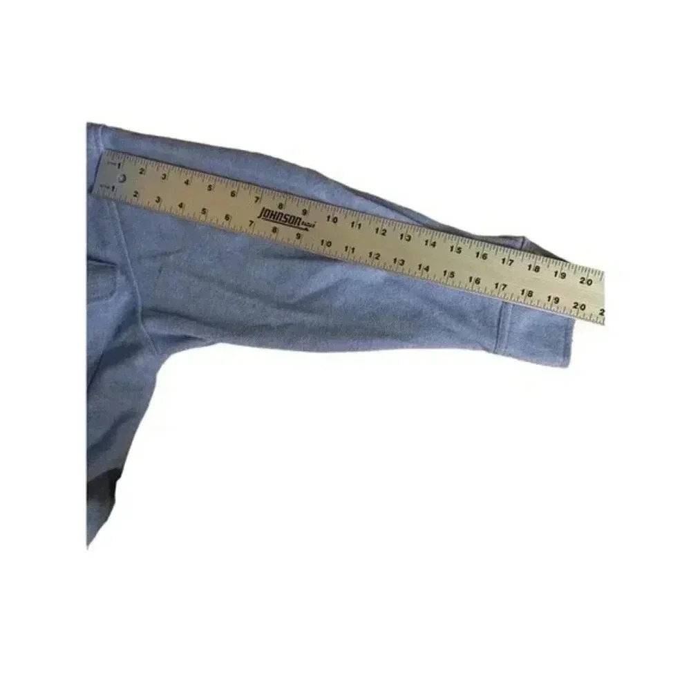 H&M Chambray Button Down Shirt Size XS Blue Oversized Shacket Casual Minimal - Picture 13 of 14